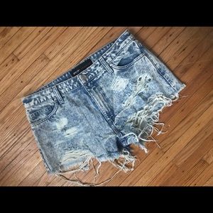 Nasty Gal light  wash distressed jean shorts